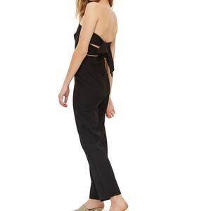 TOPSHOP Black Contrast Stitch Strapless Tie Back Womens Jumpsuit New Womens 8